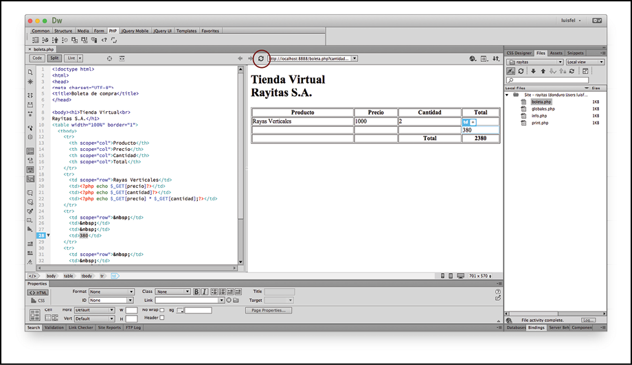 Alimentando las variables por query